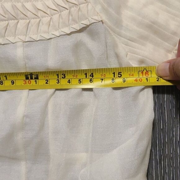 HOSS INTROPIA Women's Victorian Floral Applique Cotton Silk White Ivory Blouse w - Picture 7 of 10